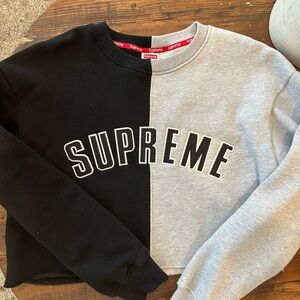 Supreme Black and Gray Men's Sweater
